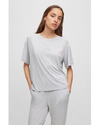 HUGO - Relaxed-fit Pajama T-shirt With Printed Logo - Lyst