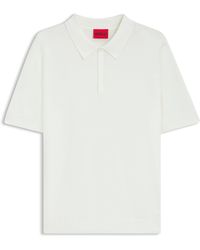 HUGO - Knit Polo With Covered Placket - Lyst