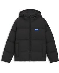 HUGO - Relaxed-Fit Jas Met Capuchon Van Waterafstotend Materiaal - Lyst