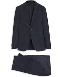 BOSS - One Slim-Fit Tweedelig Kostuum Van Geruite Scheerwol - Lyst