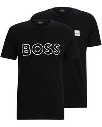 BOSS - Two-pack Of Cotton-jersey T-shirts With Logo Details - Lyst
