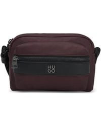 HUGO - Twill Crossbody Bag With Stacked-Logo Hardware - Lyst