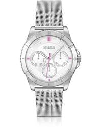BOSS by HUGO BOSS - Mesh-bracelet Watch In Silver-tone Steel With Branding - Lyst