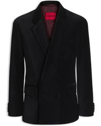 HUGO - Fluwelen Blazer Met Twee Rijen Knopen En Een Moderne Pasvorm - Lyst