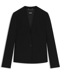 BOSS - Kraagloze Regular-Fit Blazer Met Metalen Knoop - Lyst