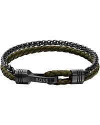BOSS - Sleek Bracelet With Polished Hardware Details - Lyst