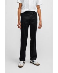 BOSS - Straight-fit Trousers In Stretch-cotton Twill - Lyst