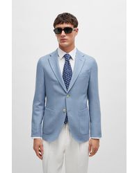 BOSS - Slim-fit Jacket In Virgin Wool, Silk And Cashmere - Lyst