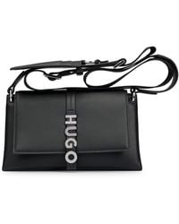 HUGO - Faux-leather Crossbody Bag With Detachable Card Holder - Lyst