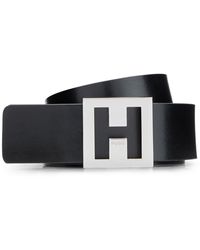 HUGO - Reversible Belt In Italian Leather With Signature Buckle - Lyst