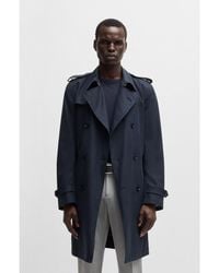 BOSS - Slim-Fit Trench Coat With Double-Breasted Closure - Lyst