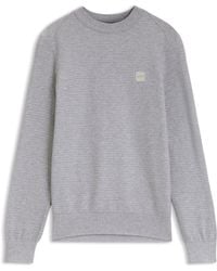 BOSS - Pullover Aus Baumwoll-Piqué Mit Logo-Patch - Lyst