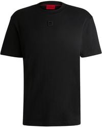 HUGO - Regular-fit T-shirt Van Interlocked Katoen Met Tweedelig Logo - Lyst