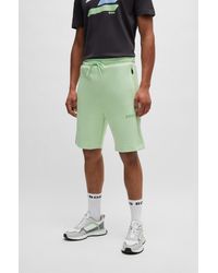 BOSS - Cotton-blend Shorts With 3d-moulded Logo - Lyst