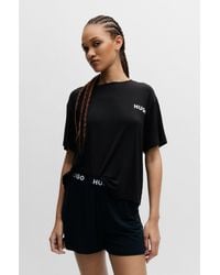 HUGO - Relaxed-Fit Stretch-Jersey Pyjama T-Shirt With Contrast Logo - Lyst