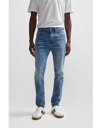 BOSS - Slim-fit Jeans In Blue Soft-motion Denim - Lyst