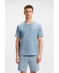BOSS - Stretch-Cotton Regular-Fit T-Shirt With Embroidered Logo - Lyst