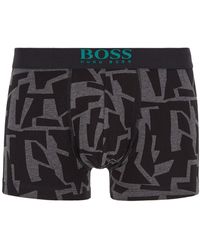 BOSS Stretch-cotton Trunks In A Graphic Print - Multicolour