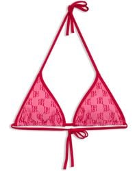 HUGO - Triangle Bikini Top With Stacked Logos - Lyst