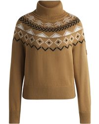 BOSS - Pull D'Équitation À Col Roulé Et Motif En Maille - Lyst