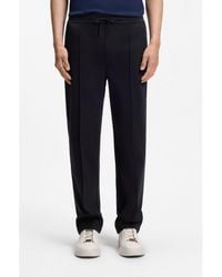 BOSS - Straight-Fit Wool-Blend Trousers With Drawstring Waist - Lyst