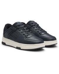 HUGO - Faux-Leather Trainers With Mesh Trims - Lyst