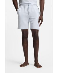 BOSS - Stretch-Cotton Pyjama Shorts With Signature-Stripe Tape - Lyst