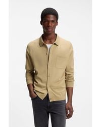 HUGO - Regular-Fit Knitted Jacket With Ribbed Trims - Lyst