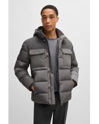 BOSS - Water-repellent Regular-fit Jacket In Mixed Materials - Lyst