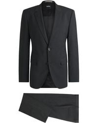 BOSS - Regular-Fit Anzug Aus Elastischem Schurwoll-Mix - Lyst