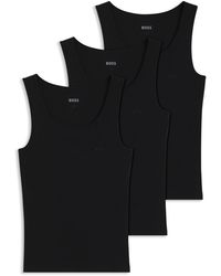 BOSS - Three-Pack Of Underwear Vests - Lyst