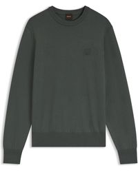 BOSS - Pullover Aus Baumwoll-Mix Mit Logo-Patch - Lyst