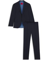 HUGO - Slim-Fit Anzug Aus Funktionalem Stretch-Woll-Mix - Lyst