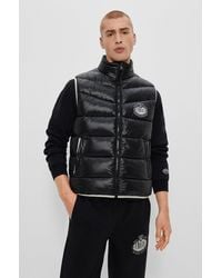 BOSS - X Nfl Water-repellent Padded Gilet With Collaborative Branding - Lyst