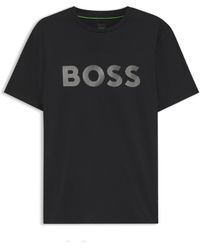 BOSS - Active Slim-Fit Logo T-Shirt With Moisture Management - Lyst