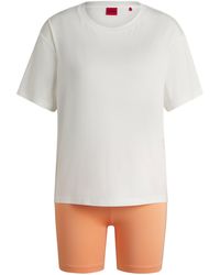 HUGO - Pyjamaset Met Jersey T-Shirt En Short - Lyst