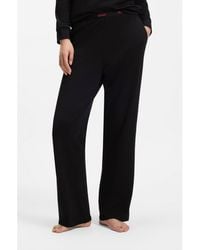 HUGO - Stretch-Cotton Pyjama Bottoms With Logo Waistband - Lyst