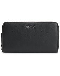 HUGO - Faux-Leather Wallet With Embossed Grain - Lyst