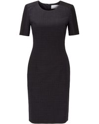 BOSS by Hugo Boss Two Tone Shift Dress In Virgin Wool With Contrast Insert - Multicolor