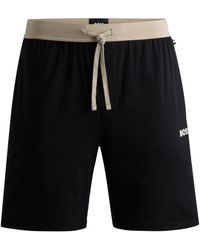 BOSS - Pyjama-Shorts aus Baumwoll-Mix mit Logo-Print - Lyst