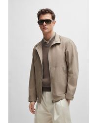 BOSS - Water-repellent Jacket In A Cotton Blend - Lyst