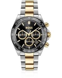 BOSS - Hero 2.0-Chronograaf Met Zwarte Wijzerplaat En Tweekleurige Polsband - Lyst