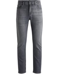 BOSS - Graue Slim-Fit Jeans aus besonders softem Denim - Lyst