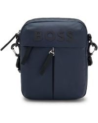 BOSS - Reporter-Tasche Aus Kunstleder Mit Tonalem Logo - Lyst