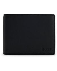 BOSS - Leather Wallet With Emed Logo - Lyst