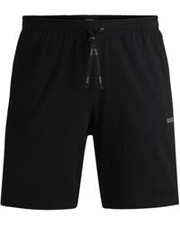 BOSS - Shorts Aus Elastischem Baumwoll-Jersey Mit Logo-Stickerei - Lyst