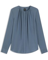 BOSS - Collarless Regular-Fit Blouse - Lyst