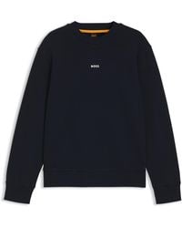 BOSS - Relaxed-Fit Sweatshirt Aus Baumwoll-Terry Mit Kontrast-Logo - Lyst