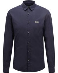 BOSS by HUGO BOSS Baumwolle Baumwolle hemd in Blau für Herren Herren Bekleidung Hemden Freizeithemden und Hemden 