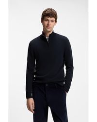 BOSS - Zip-Neck Sweater - Lyst